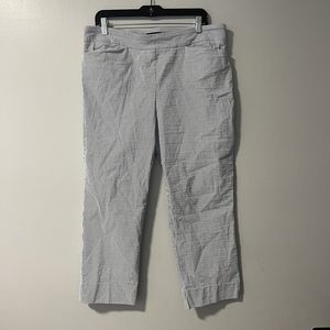 Hilary Radley XL Striped Blue/White Stretch Ankle Pants